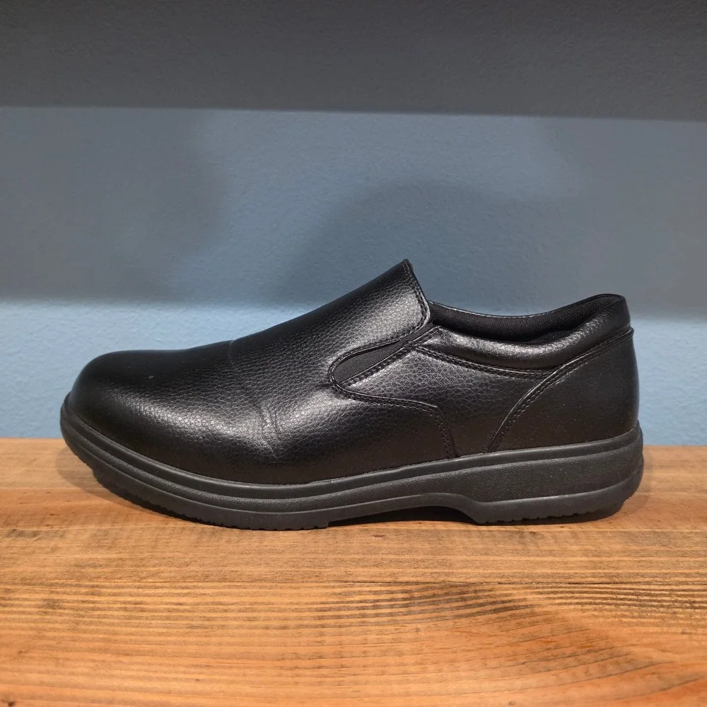 Deer Stags Mens Manager Vega Slip On Work Shoes Black Non Slip Memory Foam Sz 13